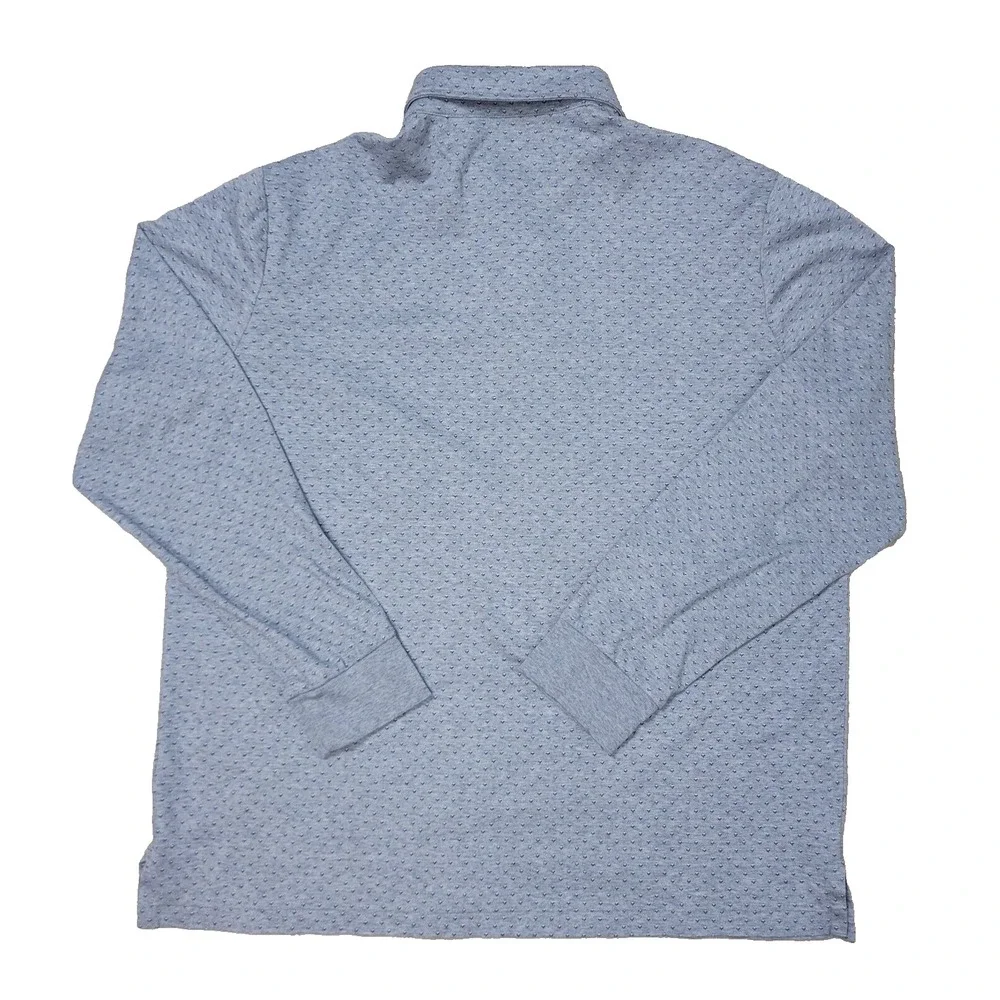Polo Ralph Lauren Custom Slim Fit Mens XL Gray All Over Long Sleeve Polo‎ Pony